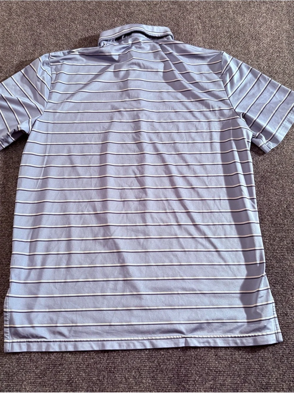 Ralph Lauren RLX Men’s Large Blue Striped Performance Golf Polo